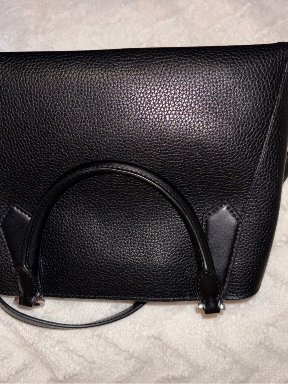 Michael Kors Black Pebbled Leather Satchel with Removable Strap - Picture 2 of 3